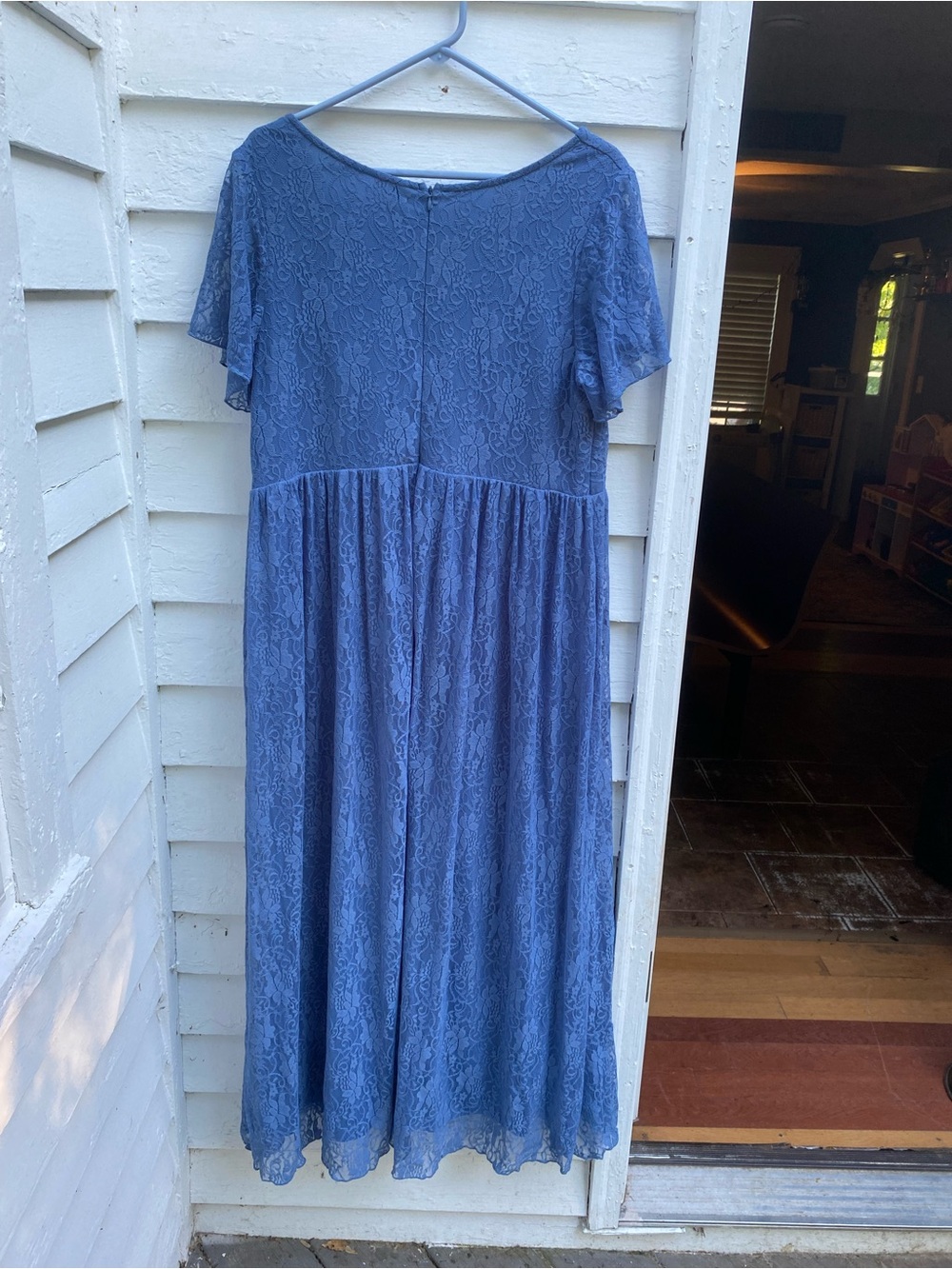 Ever Pretty Dusty Blue Lace Ruffled Formal Evening Dress - Picture 10 of 12